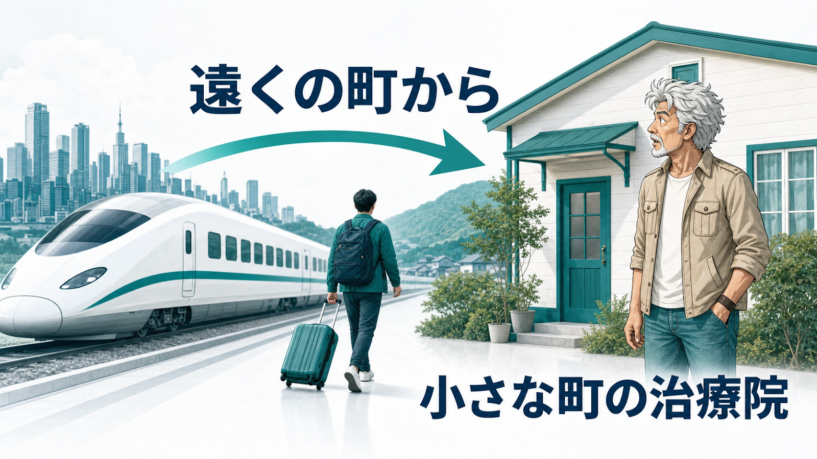 遠くの町から小さな町の治療院へ通ってくる患者さん