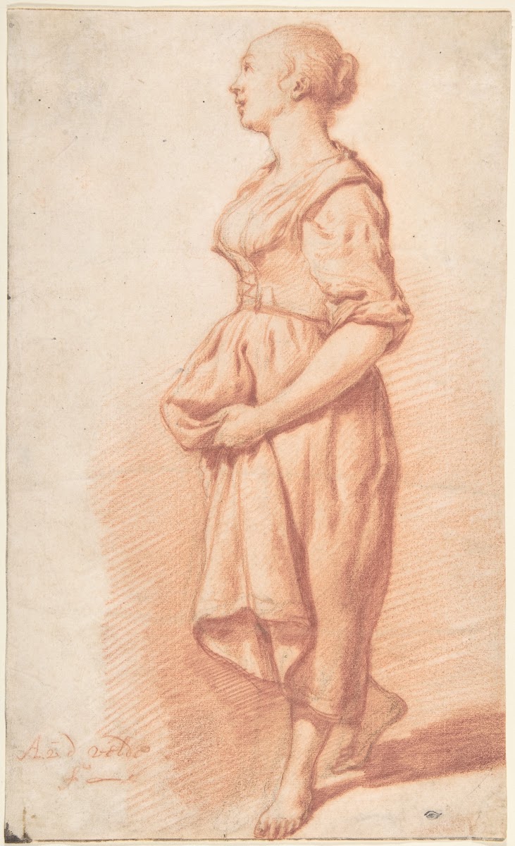 A Young Girl Walking to the Left mid 17th century