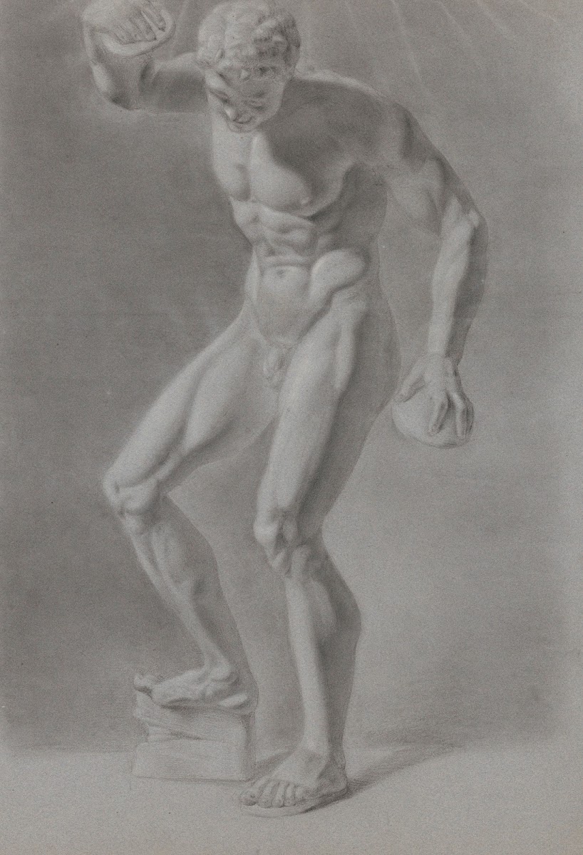 Figuurstudie van een staande man van voren gezien 1826