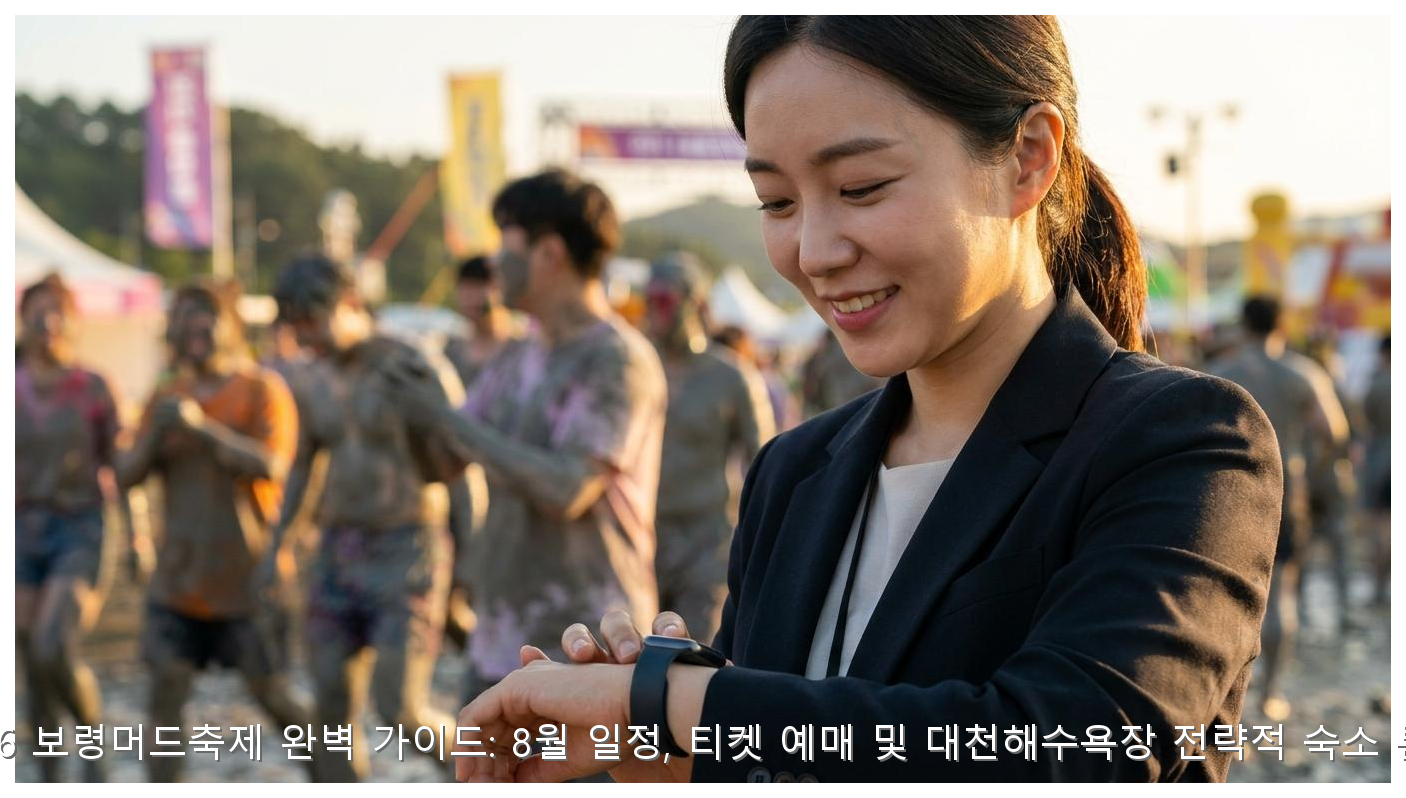 2026 보령머드축제 완벽 가이드: 8월 일정, 티켓 예매 및 대천해수욕장 전략적 숙소 분석 핵심 안내 및 분석 인포그래픽 (2)
