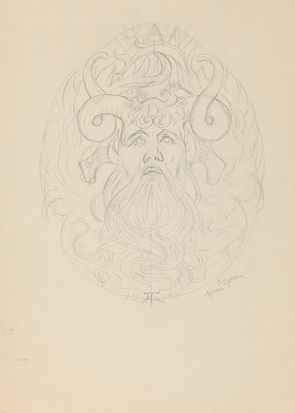 Head of Pan in an Oval Ornamental Field 1895