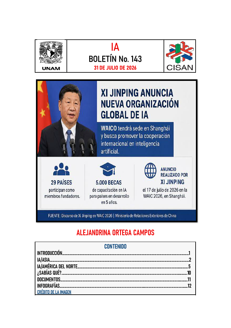 Portada del boletín