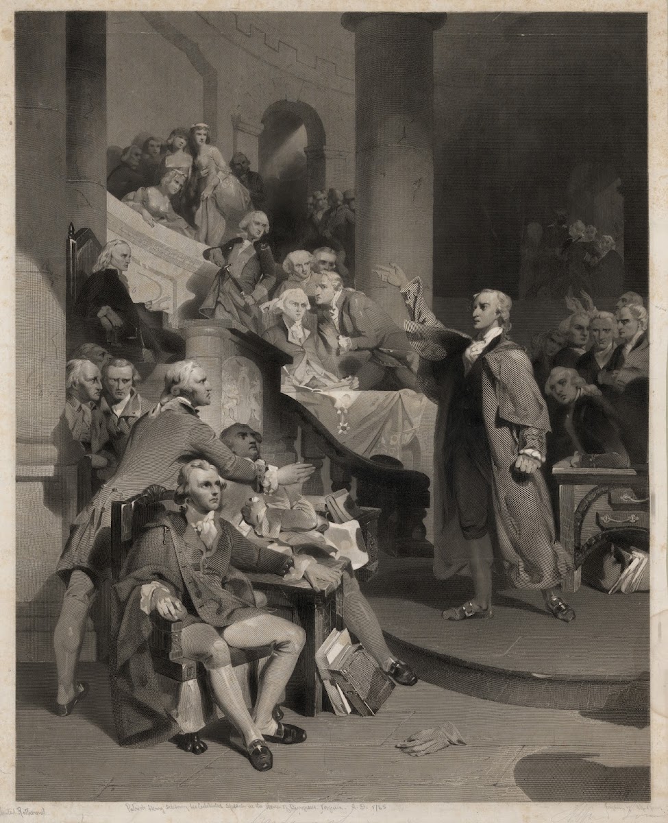 Patrick Henry before the Virginia House of Burgesses May 30 1765 1852