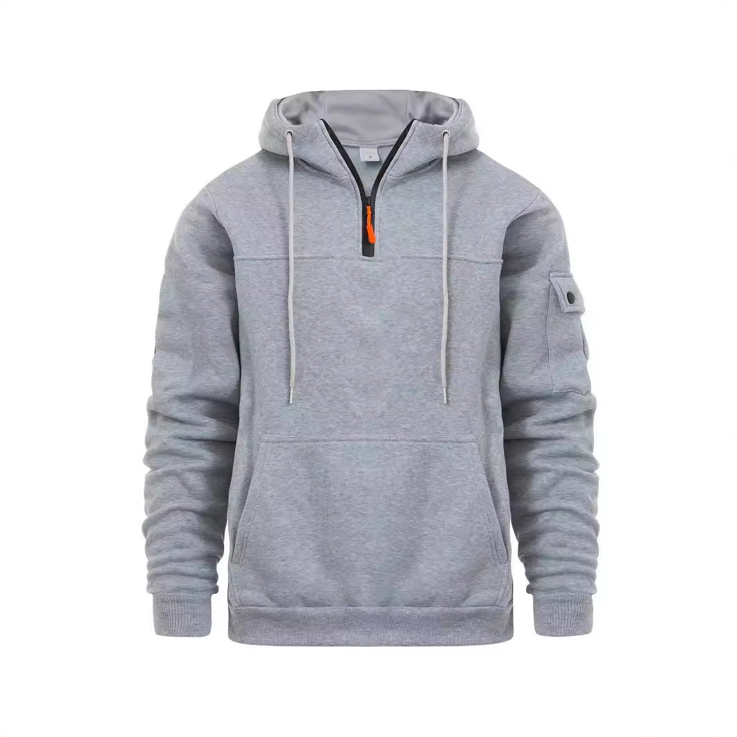 Lässiger Kapuzenpullover mit Halbreißverschluss
