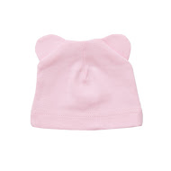 Шапочка Twins для новонароджених трикотаж з вушками (0-3 міс) рожевий