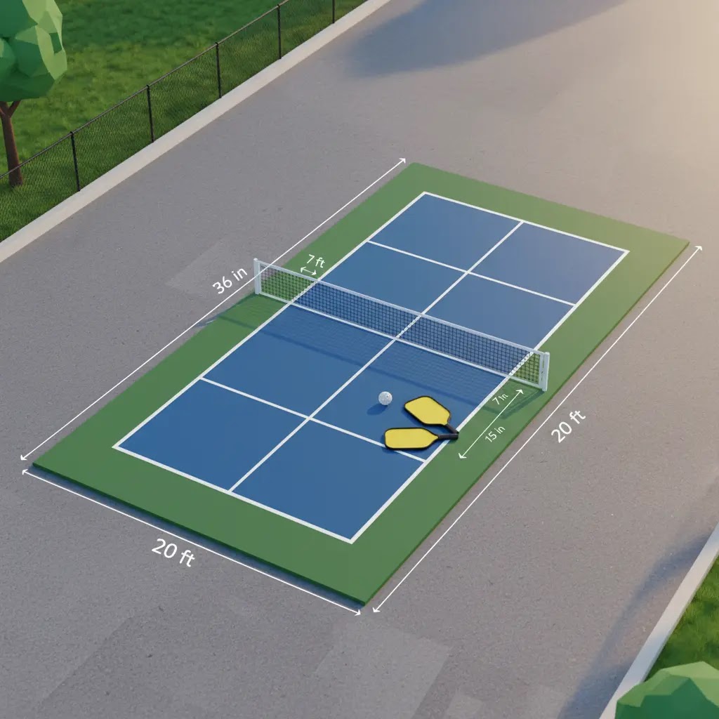 berapa dimensi resmi lapangan pickleball