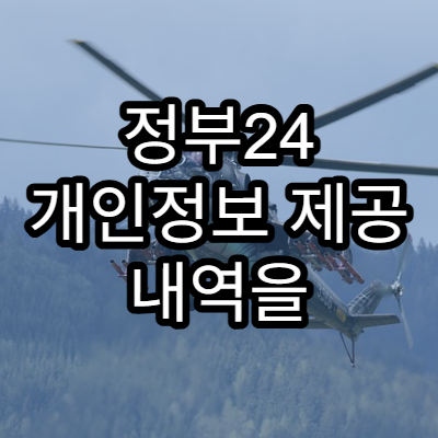 정부24 개인정보 제공 내역을 확인하는 상세 방법
