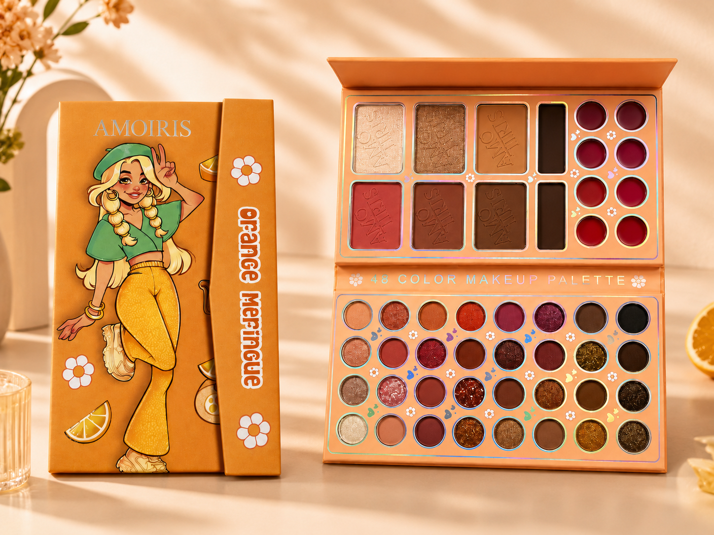 AMOIRIS Orange Meringue 48 Color Makeup Palette