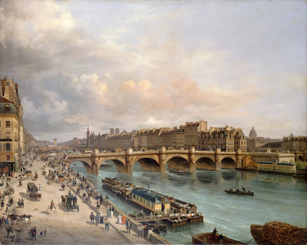 La Cité et le Pont Neuf vus du quai du Louvre 1832