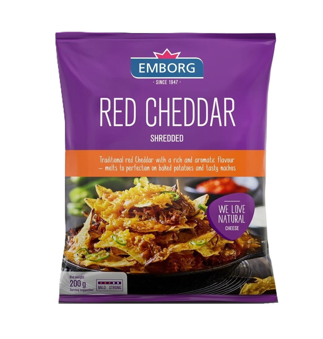 Emborg Red Cheddar Shredded 200G