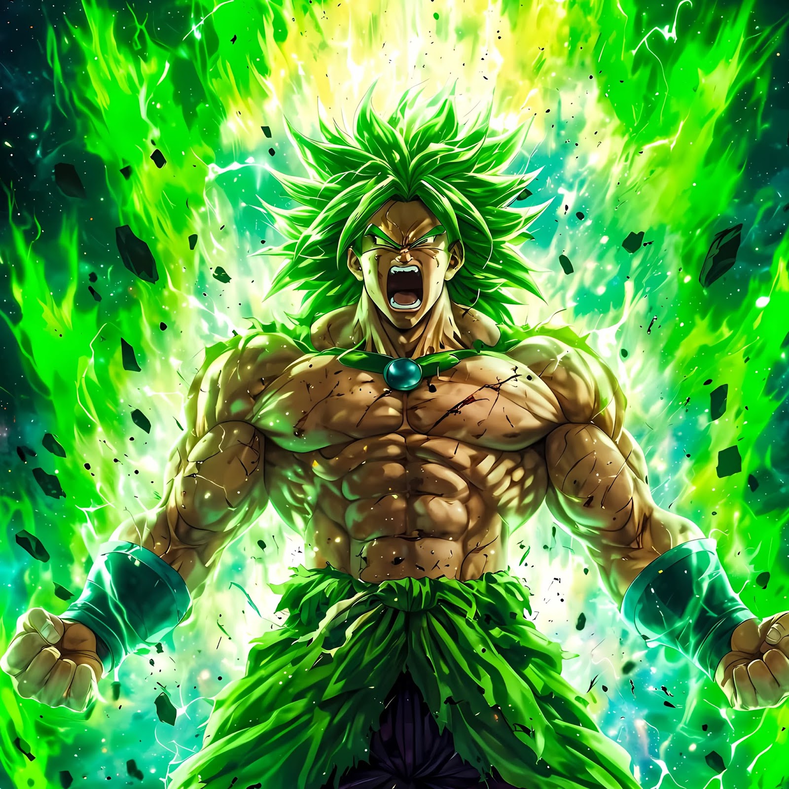 Download Broly, Dragon Ball, Super Saiyan, Anime Art 2K iPhone