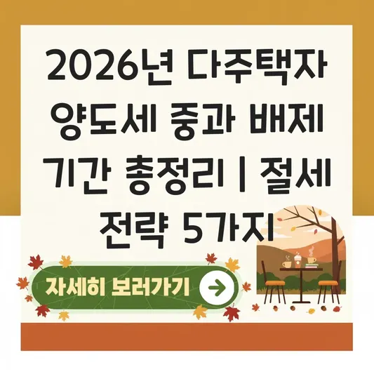 다주택자 양도세 중과 배제 기간 및 절세 전략 완벽 분석 대표 이미지