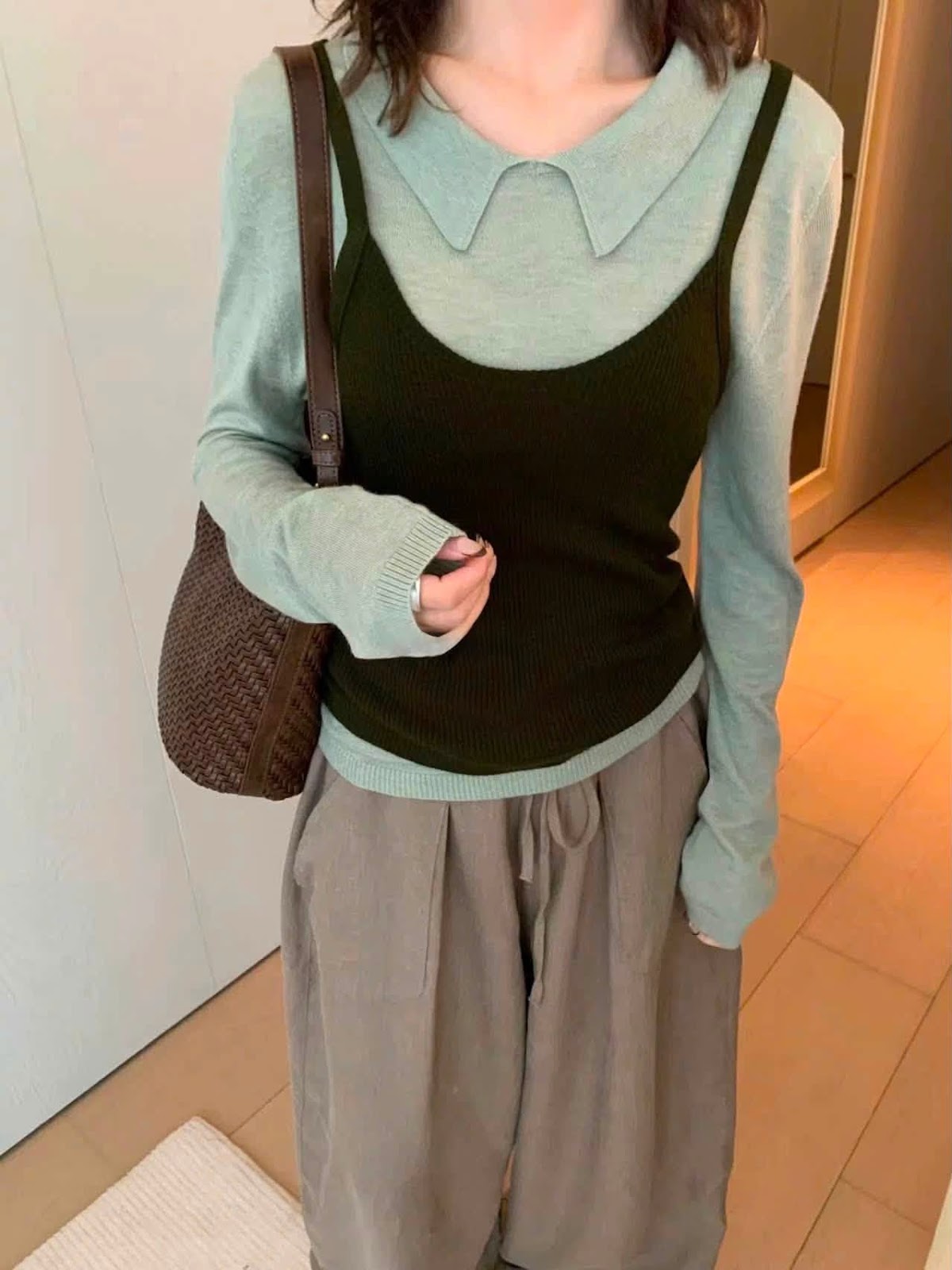 Set áo 2 dây kèm áo polo dài tay XONXEN SHOP 5631 – Image 4