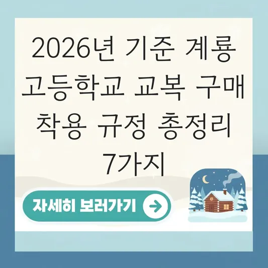 계룡 고등학교 교복 구매 착용 규정