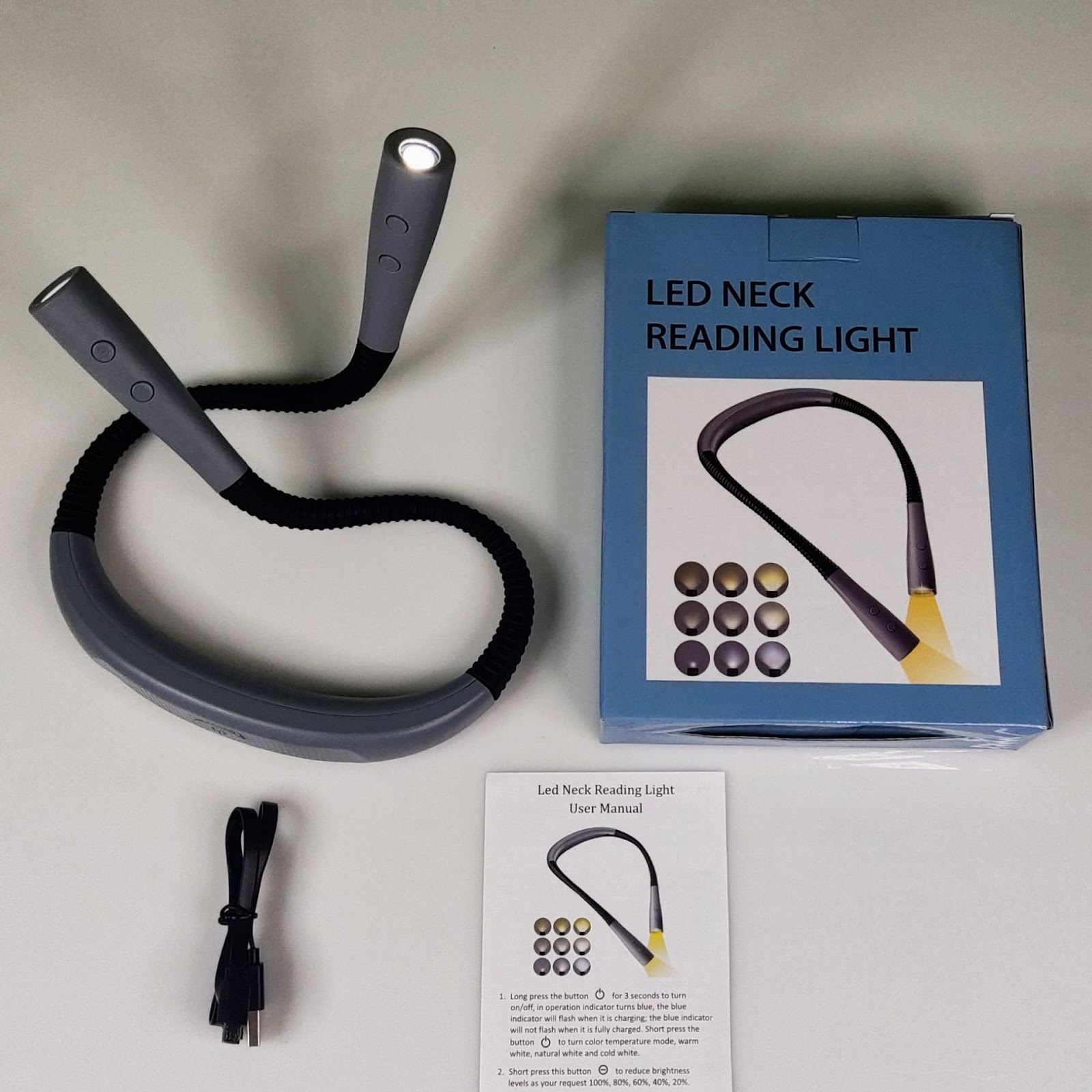 Portable LED Neck Light for Reading and Sports