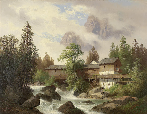 Landschaft mit Sägemühle