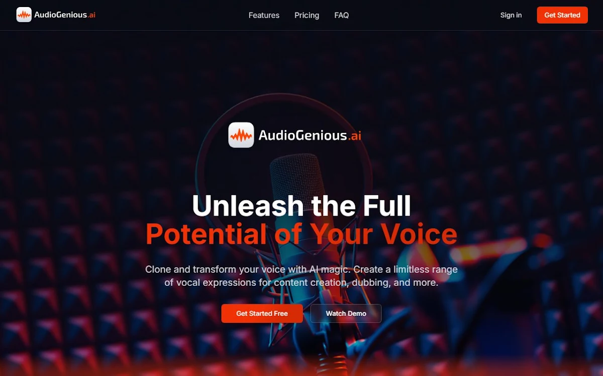 Captura de AudioGenius.ai