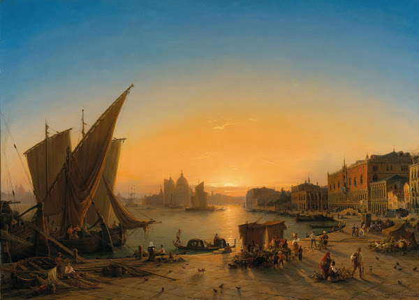 Venice a View of the Bacino di San Marco from Riva degli Schiavoni with Palazzo