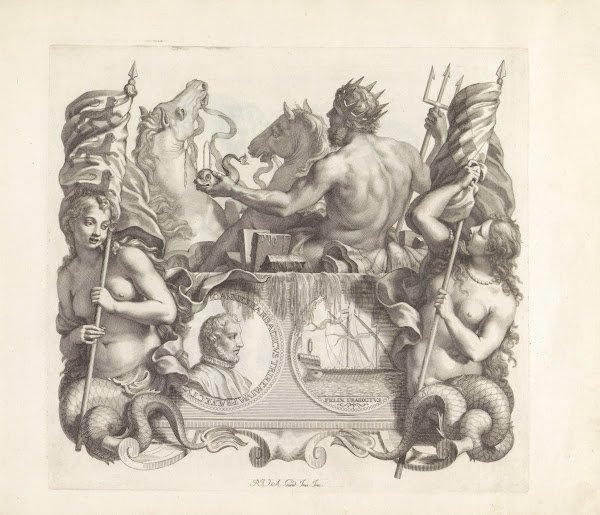 Portret van Giovanni Barbarigo Neptunus en twee zeemeerminnen 1673 1743