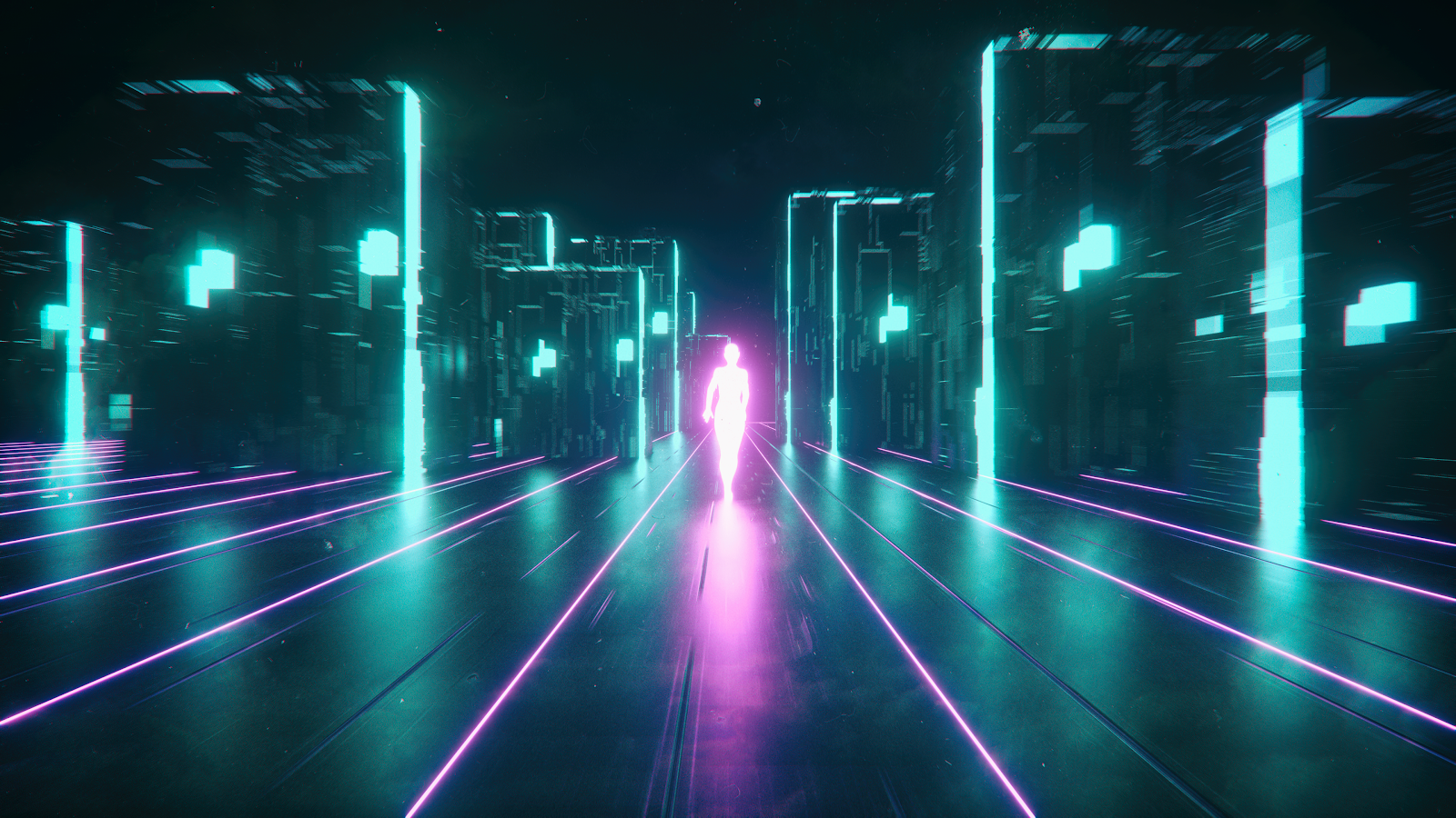 A Stunning Neon, Cyberpunk, Artwork, Dark, Digital Art 4K Desktop and Mobile Wallpaper Background (3840x2160)