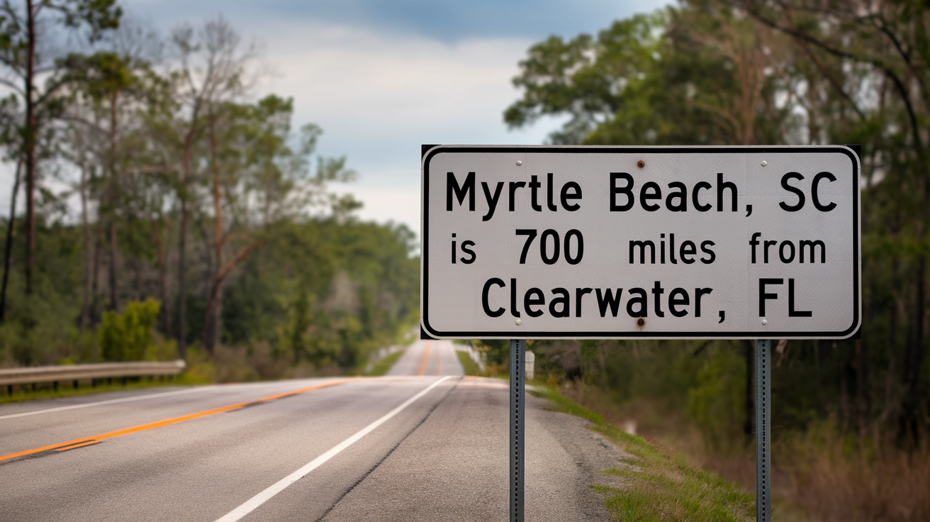 How Far Is Myrtle Beach from Clearwater, Florida?