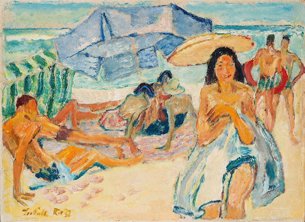 Unter dem blauen Schirm an der Copacabana in Rio 1932