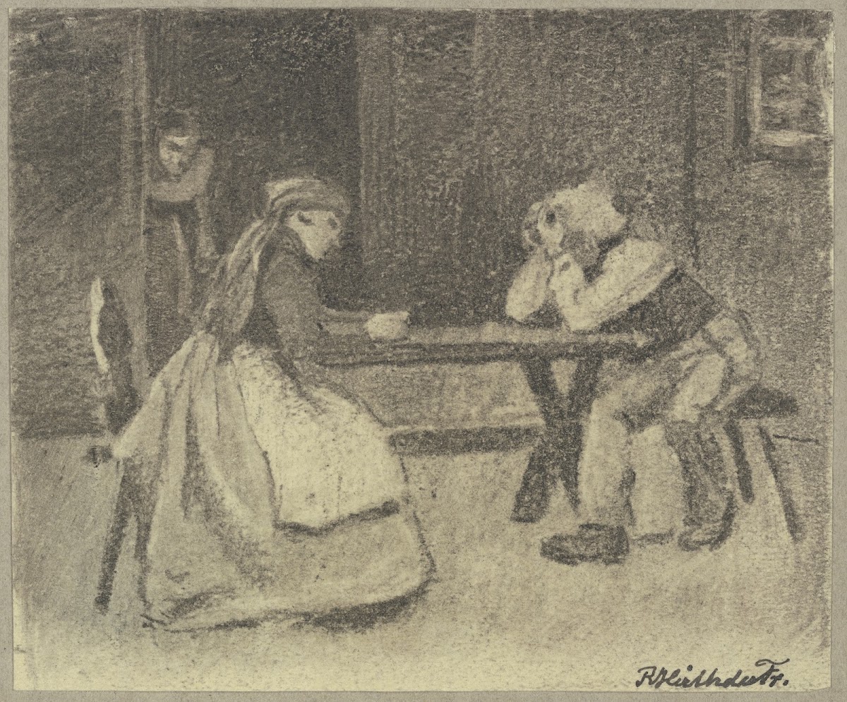 Jägerblut Mann und Frau sitzen an einem Tisch