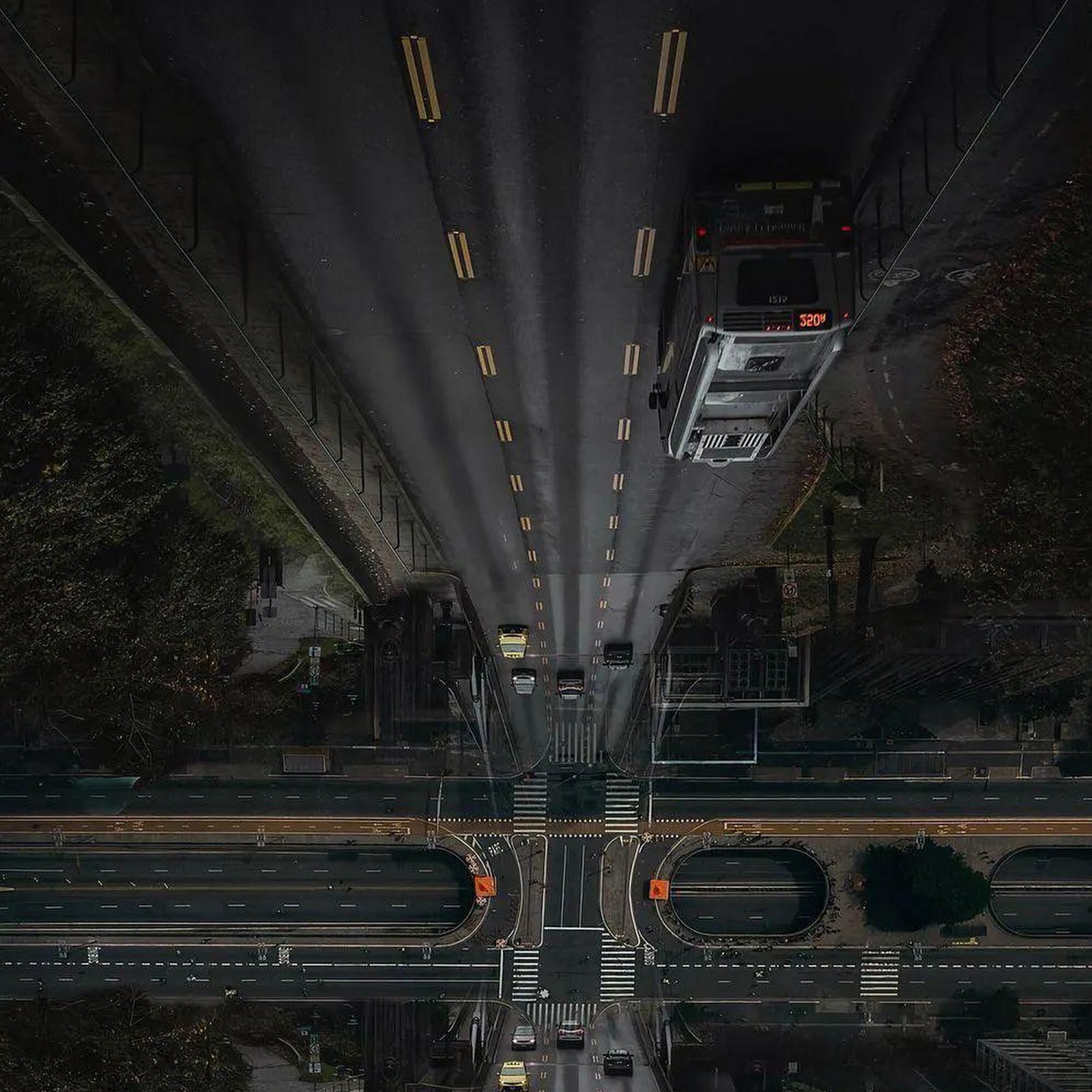 Download Surreal Symmetrical City Highway iPhone