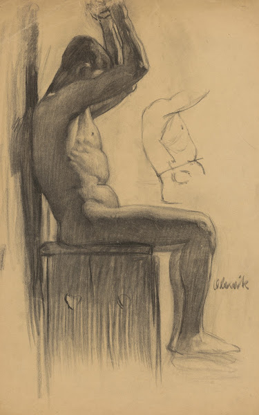 Study of a Man Seated on a Chair 19101920