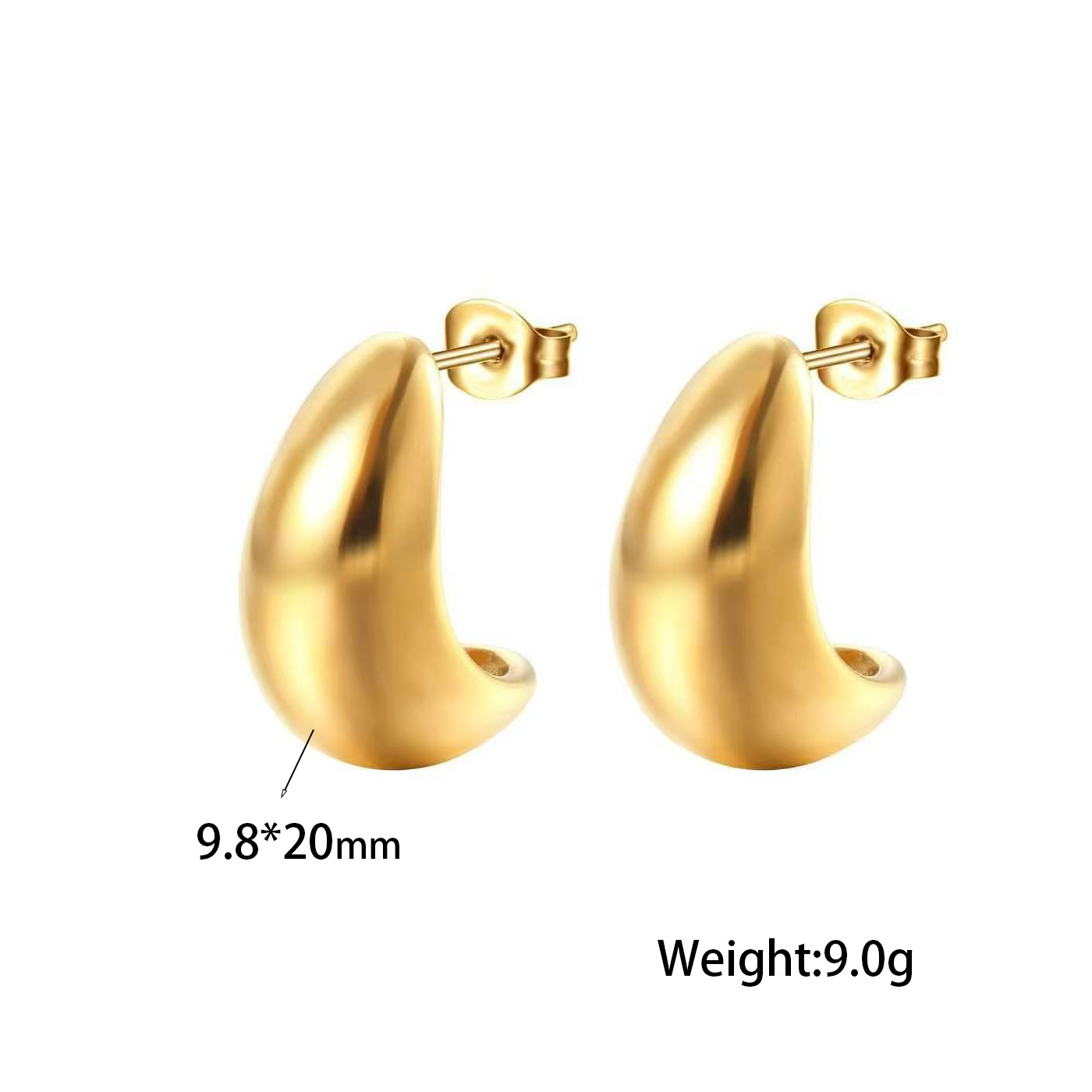 Crescent Moon Earrings made of Stainless Steel
