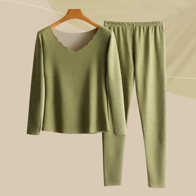 Gefüttertes Damen Thermoset, V-Ausschnitt