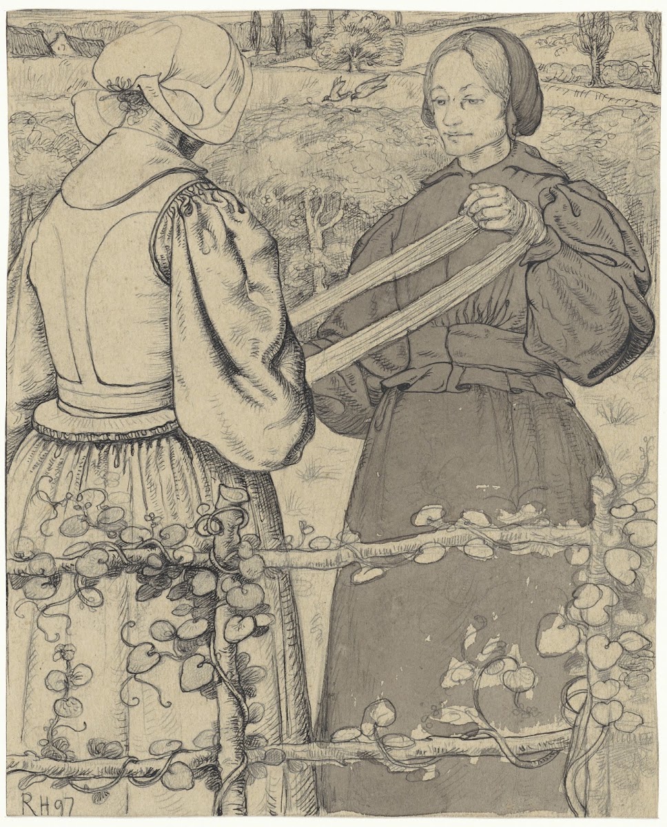 Huizer meisjes die garen winden 1897