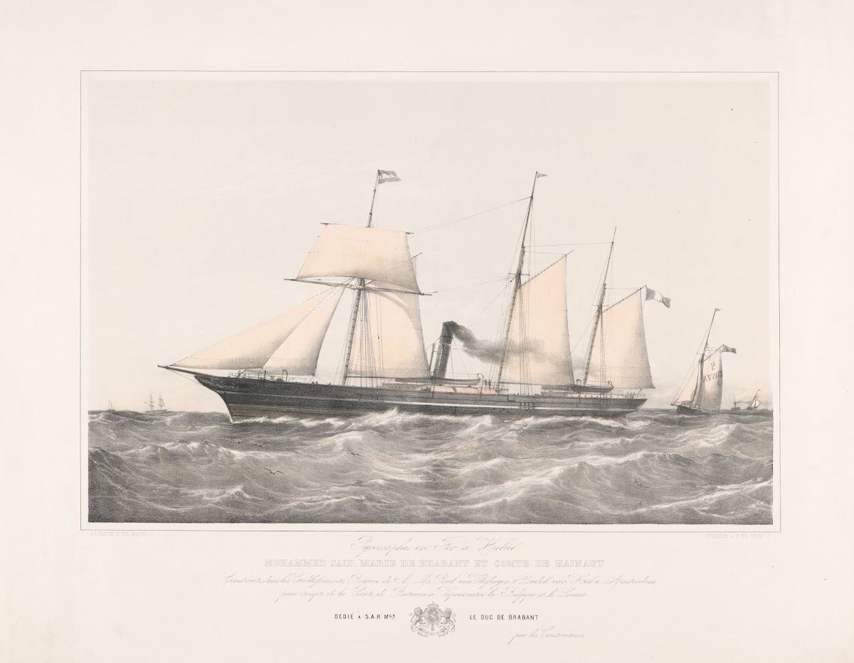 Schroefstoomschip Mohammed Said Marie De Brabant Et Comte De Hainaut Varend Op Z