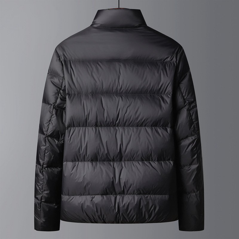 Warm men's down jacket, simple design
