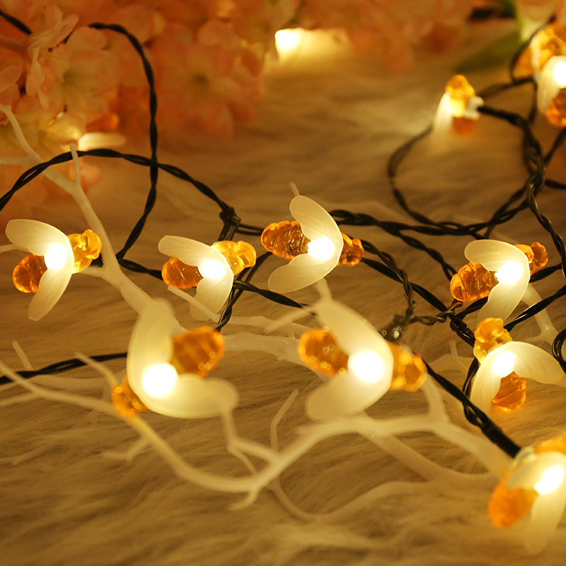 Solar-Lichterkette mit Bienenmotiven