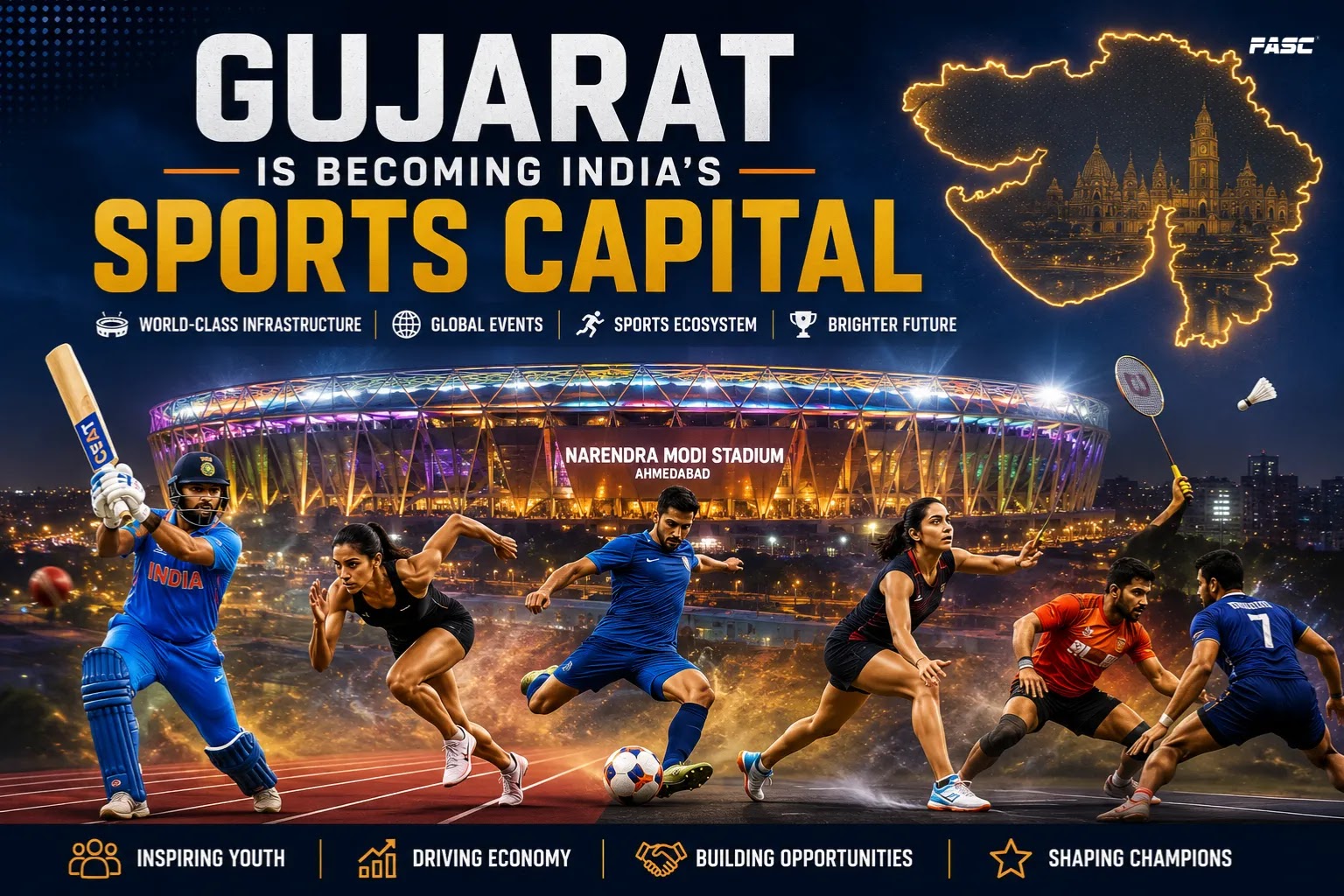 Gijarat is becoming sports capital of India