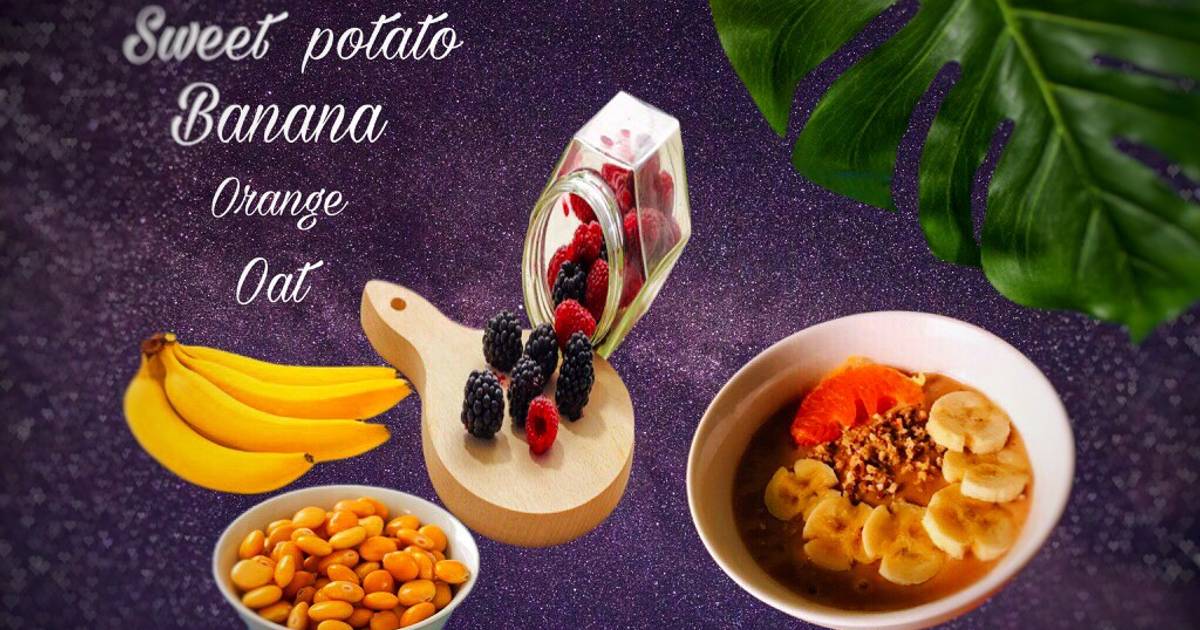 Smoothie bowl
(Khoai mật, yến mạch,chuối, cam)
Topping hạt dinh dưỡng