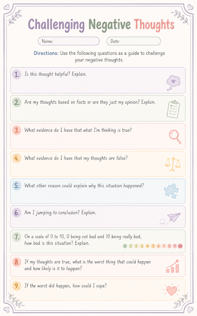 Challenging Negative Thoughts