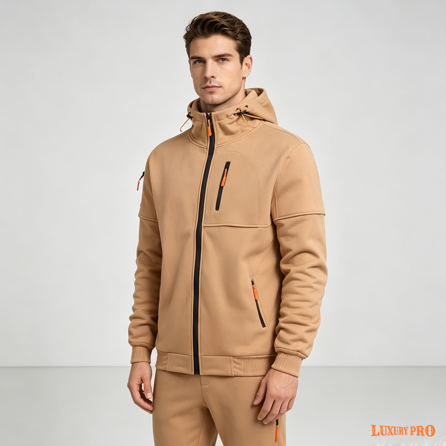 2D Zip-Up Hoodie with Four Zippers