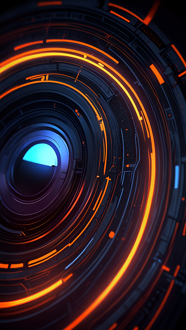 Futuristic Abstract Circular Patterns: High-Tech Digital Wallpaper