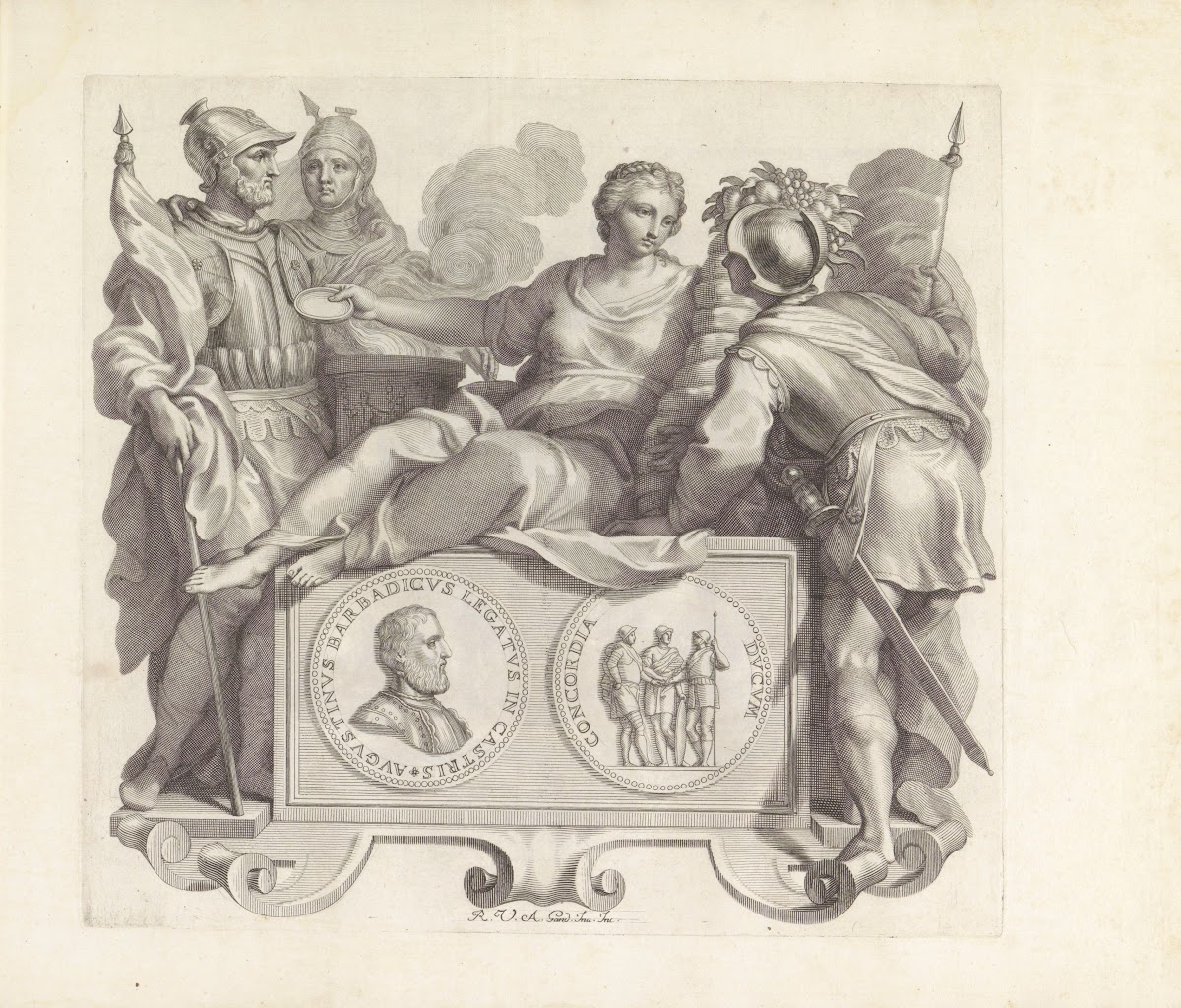Portret van Marco Barbarigo en de Geest van het Romeinse volk 1673 1743