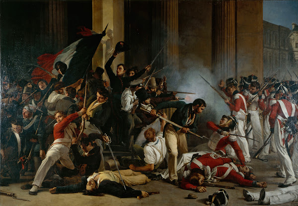 Prise du Louvre le 29 juillet 1830 massacre des gardes suisses 1832