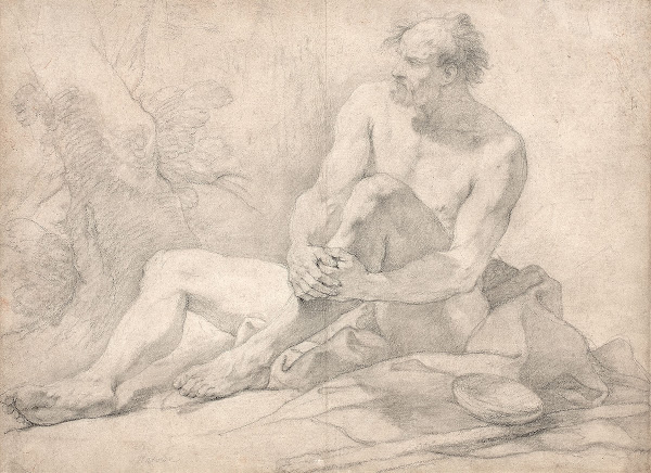 Académie dhomme assis dans un paysage