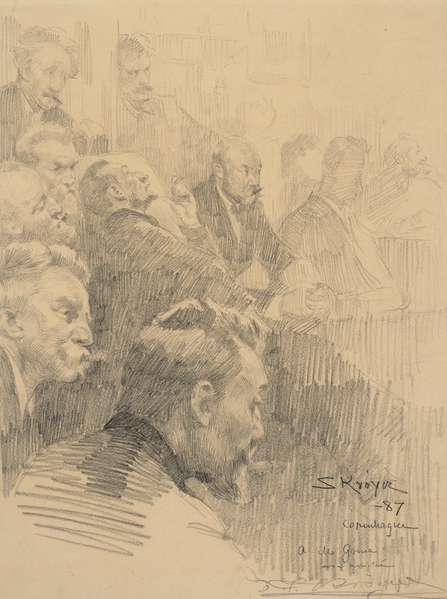 Men listening at a concert 1887