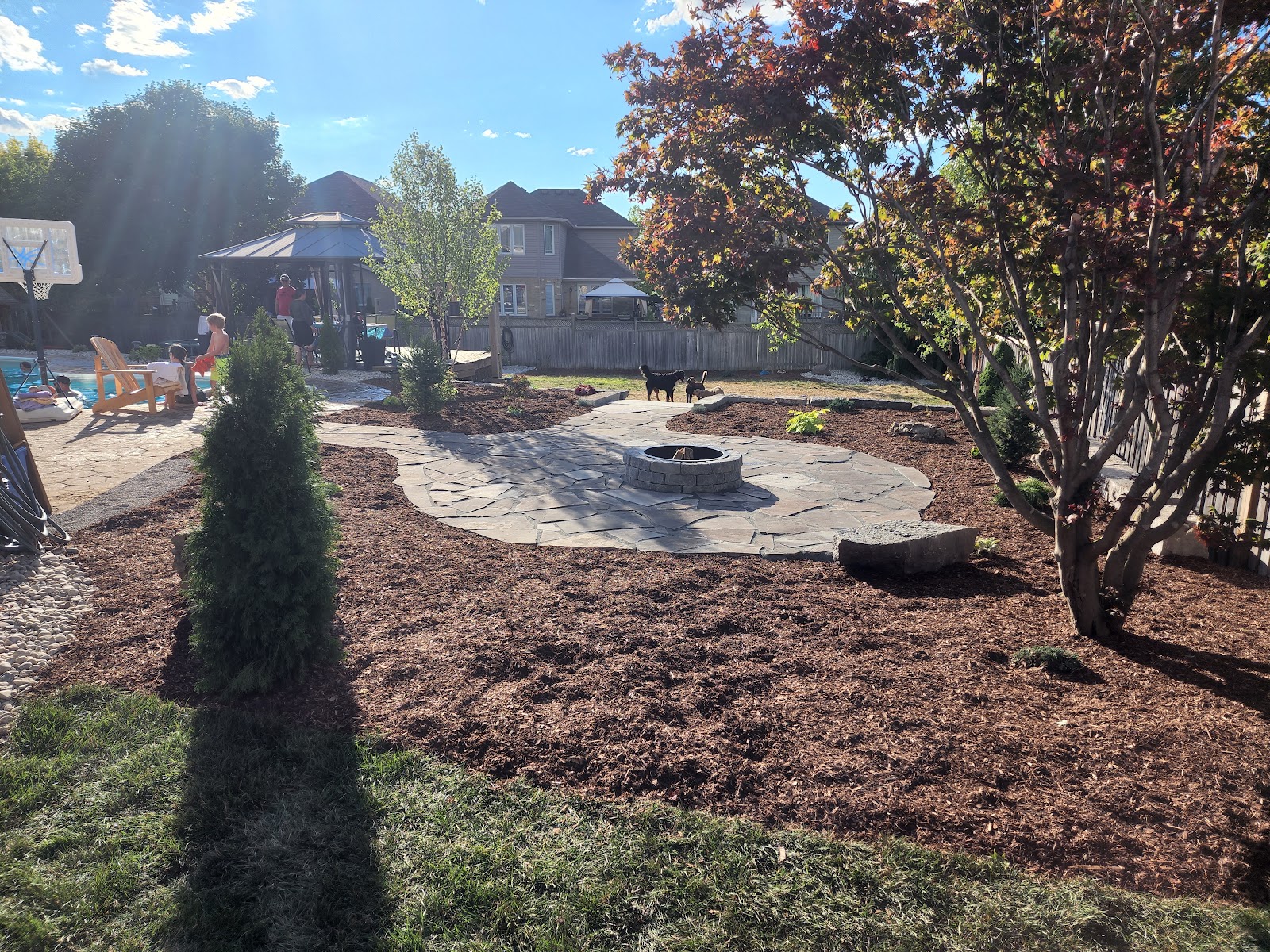 Interlocking paver stone apron installation in London, Ontario