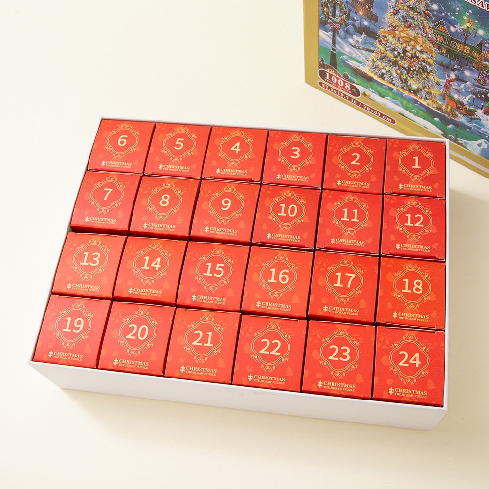 Weihnachts-Puzzle-Adventskalender mit 24 Türchen