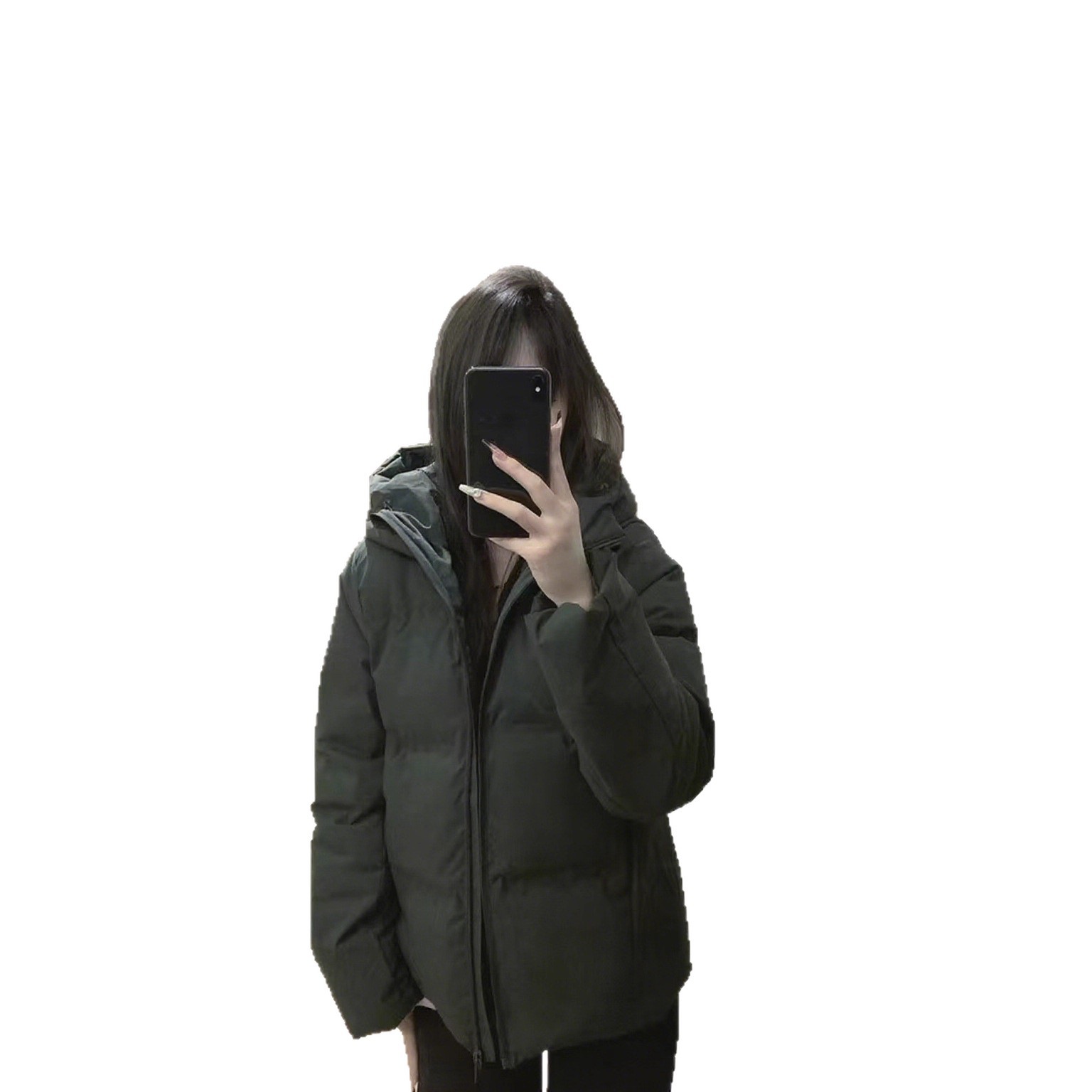 Padded women's winter jacket with hood