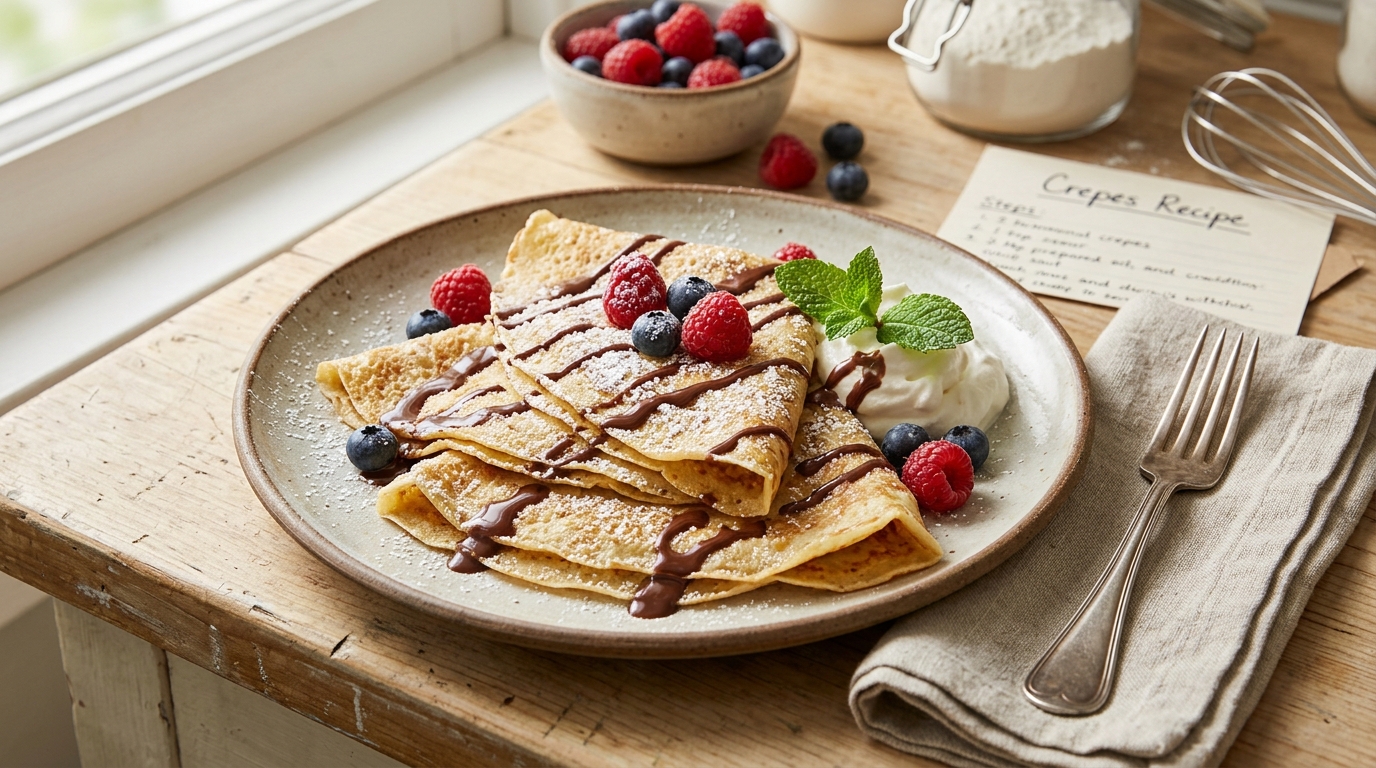 Crepes Recipe – Easy, Thin, and Perfect Every Time