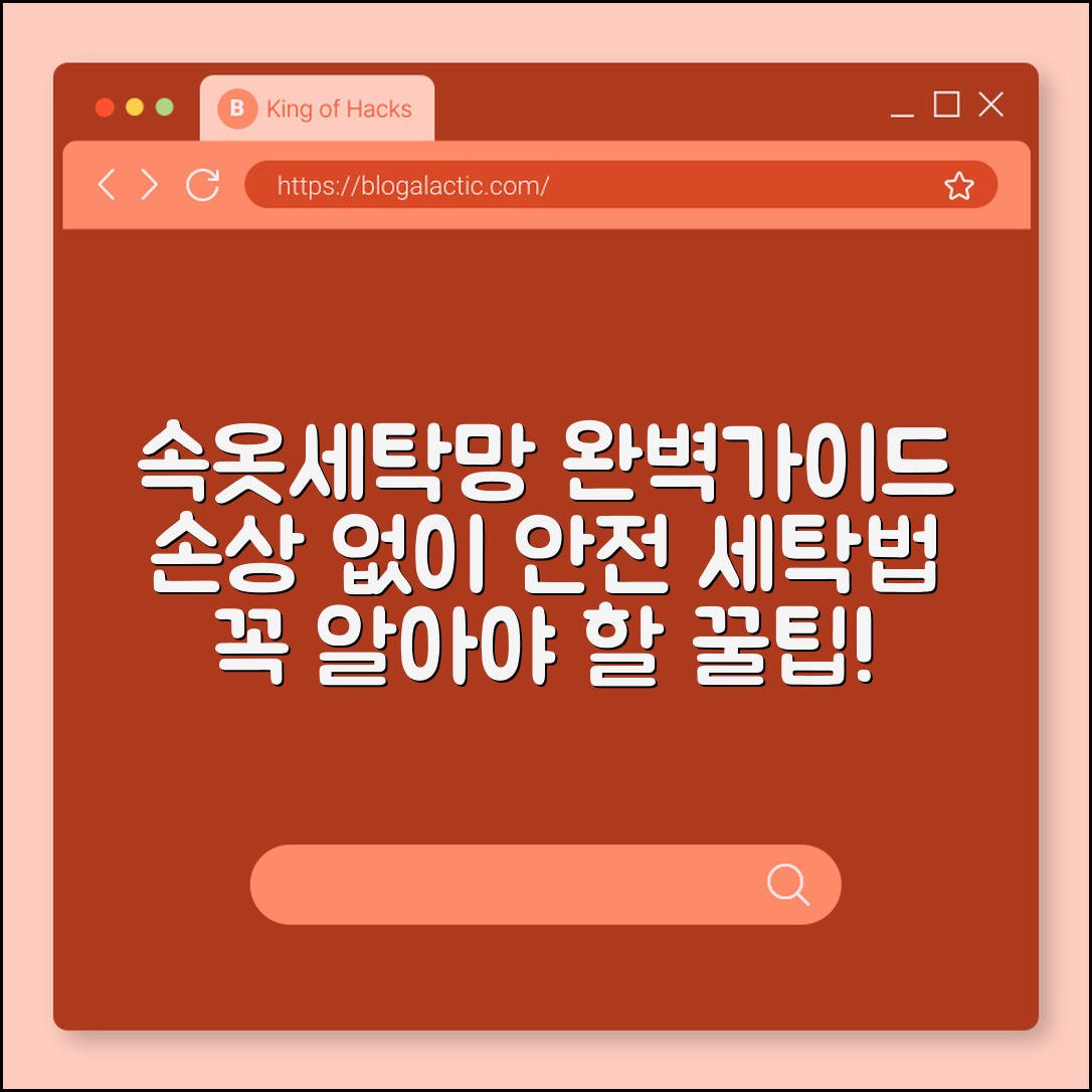 속옷용 세탁망 완벽 가이드: 손상 없이 세탁하기