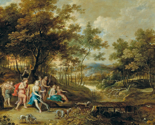 The goddess Diana hunting